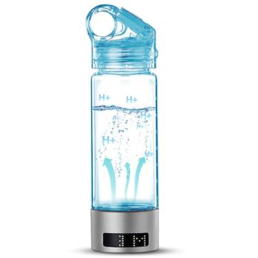 Imagem de SZITW Gerador de garrafa de água de hidrogênio de 400ml Tipo-C Tecnologia SPE recarregável Tela LED Máquina portátil ionizadora de água de hidrogênio para viagens em casa, exercícios de escritório e b
