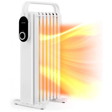 Imagem de Aquecedor Elétrico a Óleo com 3 Modos, Proteção Contra Superaquecimento e Silencioso, 1500W 110V, GOFLAME, Branco