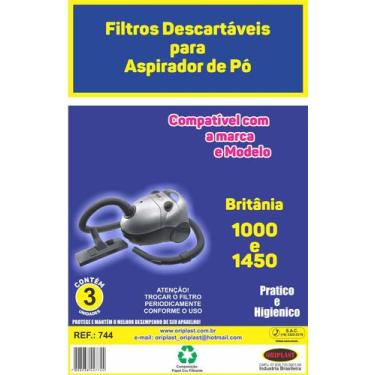 Imagem de Kit C/3 Filtro Saco Coletor de Pó para Aspirador de Pó Britania ASP100