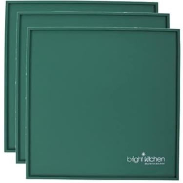 Imagem de Conjunto de folhas de silicone com borda de 7,6 cm x 35,5 cm para desidratador Excalibur Bright Kitchen Reutilizável, base antiaderente para batente de couro de frutas, líquidos, enrolar (3 folhas de