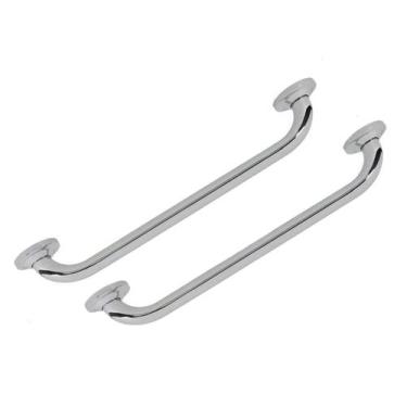 Imagem de Barra Alça Apoio Kit 2 uni Inox 30cm Idoso Criança Gestante PCD Segura