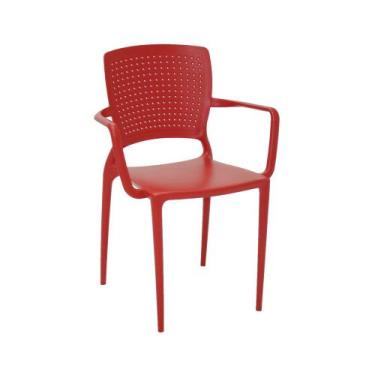 Imagem de Cadeira Safira com Braço Vermelha Tramontina 92049/040