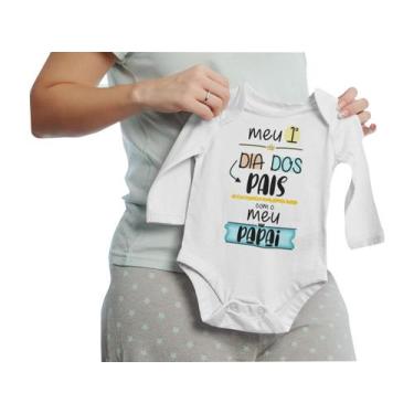 Imagem de Body Do Bebê Meu Primeiro dia Dos Pais com o Meu Papai manga longa Bra