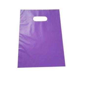 Imagem de Sacola de alça Roxa 20x30cm Resistente- Kit 120un - Lynx produções