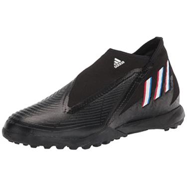 Imagem de adidas Sapato de futebol unissex Edge.3 Laceless Turf, Núcleo preto/branco/vermelho vívido, 6.5