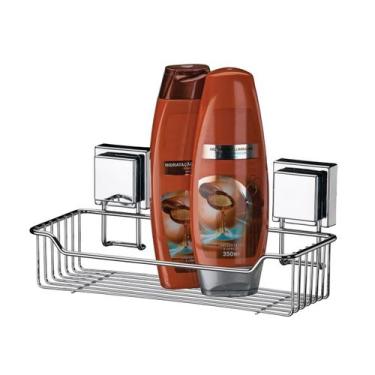 Imagem de Suporte Porta Shampoo Aço Inox Ventosa Prateleira Banheiro - 7001 Futu