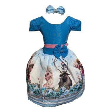 Imagem de Vestido Temático Frozen 2 S - Pequenos Encantos Baby, Azul, P