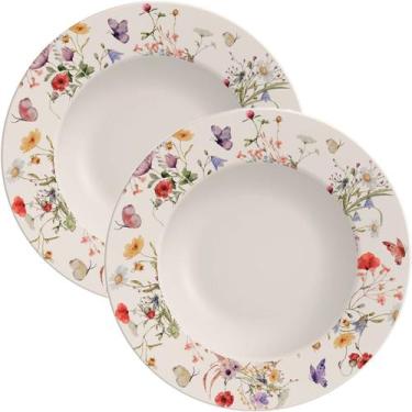 Imagem de Kit Jogo Prato Raso Jantar 2 Pessoas 2Pçs Ana Clara 27,5cm - Genérico