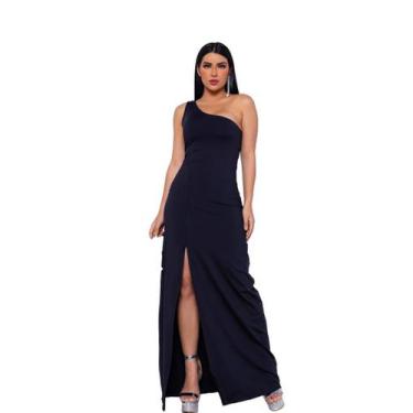 Imagem de Vestido Feminino Longo Com Fenda Lateral Nula Manga Ideal Para Festa F