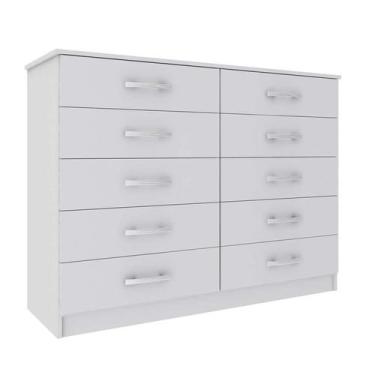 Imagem de Cômoda Com 10 Gavetas Branco - Evidência - Evidencia
