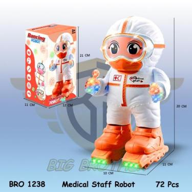 Imagem de Brinquedo Robô Dança Gira Luzes Led Musical Infantil Dr. médico - Brin