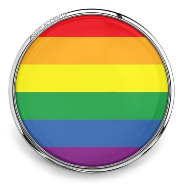 Imagem de Joias de encaixe arco-íris com pingente de gengibre 18 mm colorido orgulho LGBTQ botão de pressão serve para pulseiras, colares e chaveiros personalizados, Vidro, Sem Pedra Preciosa