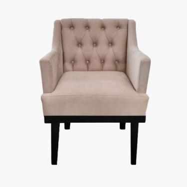 Imagem de Poltrona Decorativa Em Capitonê Para Quarto e Closet Classica Suede Be