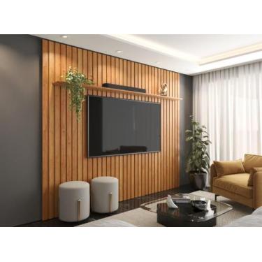 Imagem de Painel Ripado SU 2.30m Para TV Até 85''  Cor Cinamomo - PT