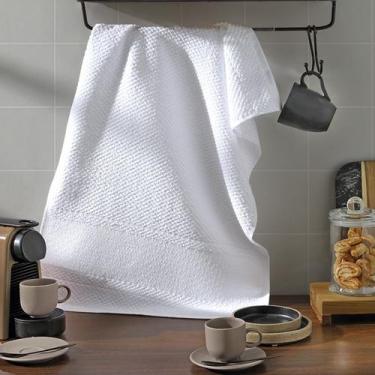 Imagem de Pano de Copa Dohler Jacquard Vitoria, Branco Vitoria, 45x70cm