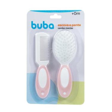 Imagem de Escova E Pente Cerdas Macias Rosa 12643 - Buba