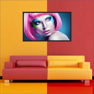 Imagem de Quadro Decorativo Maquiagem Salão De Beleza Fashion Hair Com Moldura 1