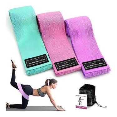 Imagem de Kit 3 Faixa Elastica Hip Mini Band Treino Exercicio Academia - ZEM