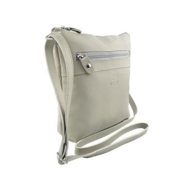 Imagem de Bolsa Transversal CRAVINA em Couro Galvani, Bone
