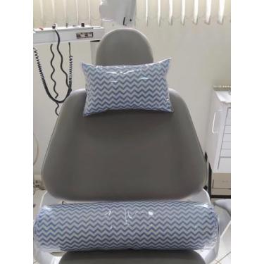 Imagem de Almofadas conforto para cadeira odontológica - CG Tecidos, chevron azu