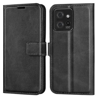 Imagem de D DESSVON Capa carteira para Moto ThinkPhone 5G, capa protetora de couro com fecho magnético para Motorola Moto ThinkPhone 5G preta