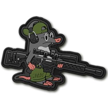 Imagem de M-Tac Patch de moral - Patch tático militar engraçado em PVC 3D - Remendos táticos legais do exército para colete, mochilas, chapéus - adesivos de gancho e laço (toupeira)