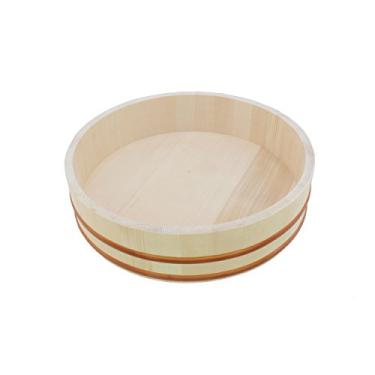 Imagem de BambooMN 15.3" Hangiri Oke Sushi Rice Cooling Bowl/Tub, 1 Piece - Jumbo