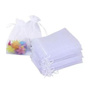 Imagem de Saco Organza Tule Saquinho 7x9 - Branco - 500 pçs  p/Terço - OKABOX