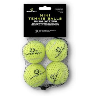 Imagem de Hyper Pet Mini bolas de tênis para cães, bola segura para exercícios e treinamento, brinquedos interativos funcionam com o mini lançador Hyper Pet K9 Kannon - pacote com 4 verdes
