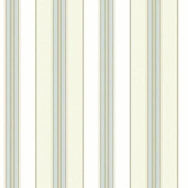 Imagem de Papel de Parede Waverly Stripes Lovers Lane Bege/Azul WA7779 - Rolo: 1