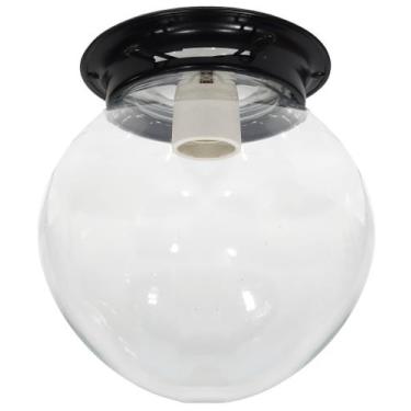 Imagem de Plafon Colonial Chapa Preto Globo Incolor 10x20 Retrô - Jota Iluminaçã