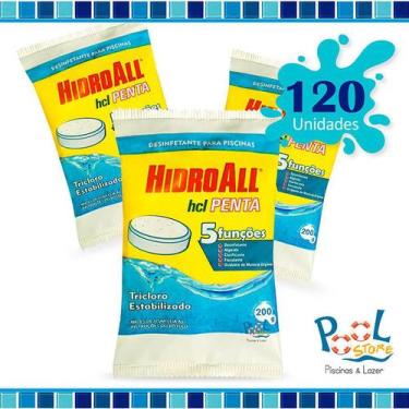 Imagem de Pastilha De Cloro Hcl Penta Hidroall 200g- 120 Un - Hidroall Hcl Penta