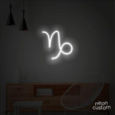 Imagem de luminaria letreiro Neon Led Signo Capricórnio 80x80 luminoso decoração
