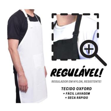 Imagem de Avental Com Bolso Oxford Branco Cozinha Hamburgueria Chef - Visual Uni