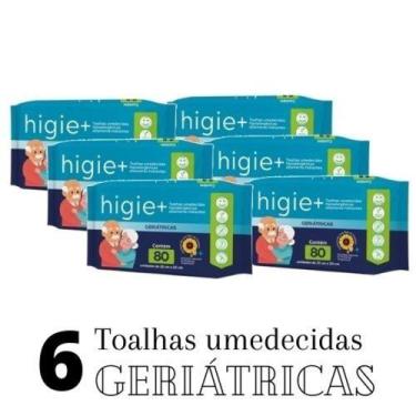 Imagem de Kit 6 Toalhas Umedecidas Geriátrica Com Óleo de Girassol 80 Unidades C
