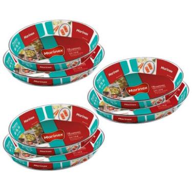 Imagem de 6 Assadeiras Travessa de Vidro Temperado 2 Tamanhos Marinex