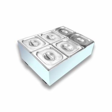 Imagem de Condimentadora Central Refrigerada 6 cubas ZPCNR06 Branca - Zepper