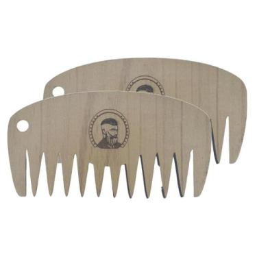 Imagem de 2 Pentes para Barba Bigode Material Resistente MDF Model 06 - LUALKI