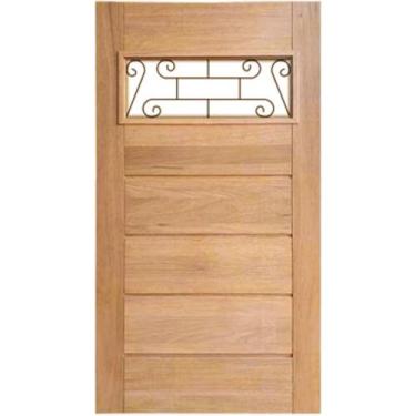Imagem de Porta de Madeira BBB Grade Horizontal Maciça Cedro Arana Casmavi, 82cm