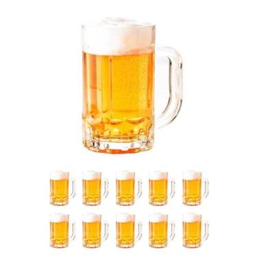 Imagem de 10 caneca de chopp cerveja bebida vidro resistente 400ml - Rio Tijucas