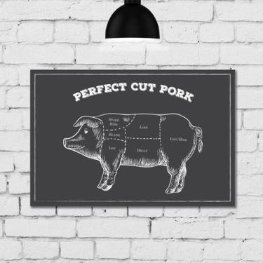 Imagem de Placa Decorativa MDF Churrasco Cortes de Porco 30x40 - Quartinhos