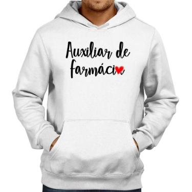 Imagem de Moletom Auxiliar de Farmácia por Amor - Foca na Moda, Branco, G
