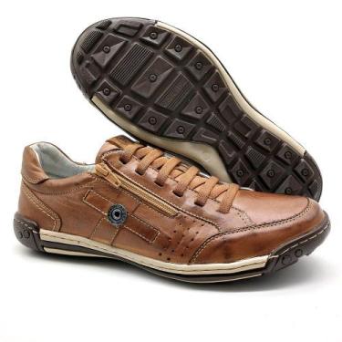 Imagem de Sapatos Casual Zíper e Elástico Palmilha Ortopédica 148/01 Caramelo - 