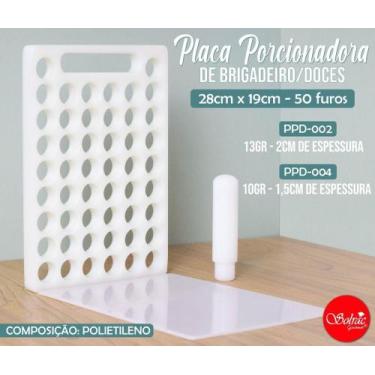 Imagem de Placa Porcionadora Dosadora de Doces Brigadeiro 50 Furos 13g - Solrac