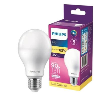 Imagem de Kit 12 Lâmpada Led Bulbo 13W 1311Lm Bivolt Philips, 127/220V, BRANCO-Q
