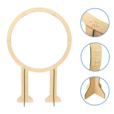 Imagem de Painel de Festa Redondo Suporte Arco Bexigas Mdf Desmontável 90cm x 1,