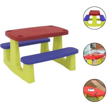Imagem de Mesa Infantil Piquenique Tramontina Pic Nic Colorida Com Banco Em Plas