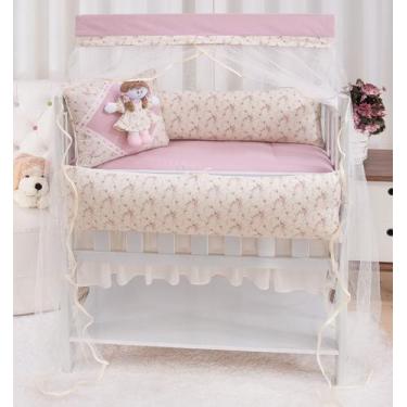 Imagem de Kit enxoval para mini berço bonequinha helena - menina - MEDINA CONFEC