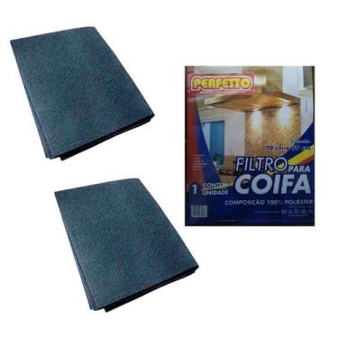 Imagem de Kit 2 Filtro Manta Para Coifa Exaustor Depurador De Ar 79X59 - Perfett