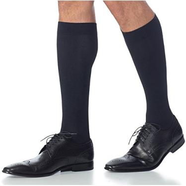 Imagem de Sigvaris Midtown Microfibra 823Cmlm99-S 30-40 Mmhg Midtown Microfibra Masculino Fechado Toe Joelho Alto Com Silicone Beaded Grip-Top, Preto, Médio-Longo